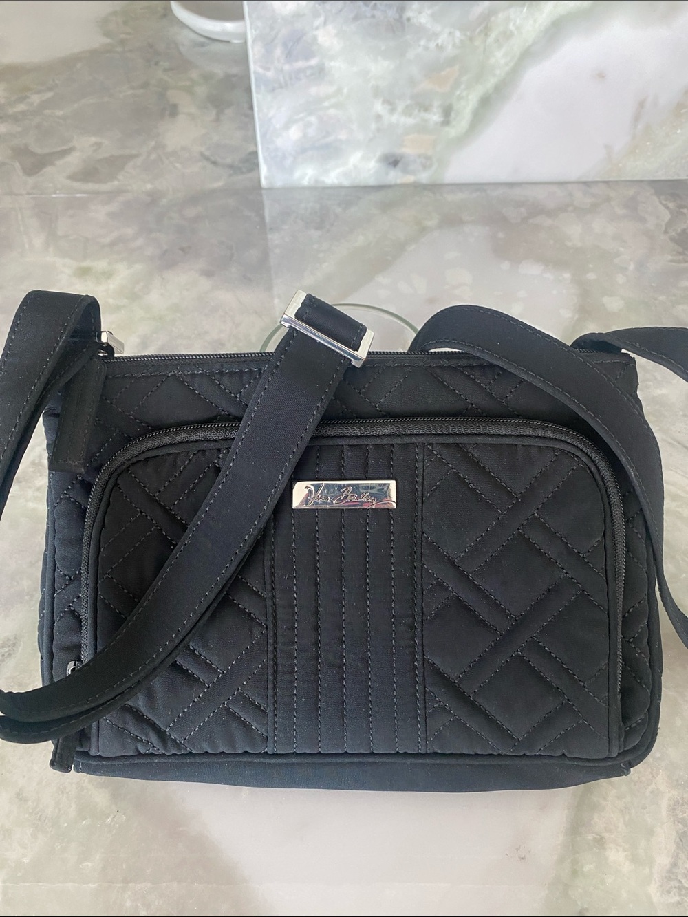 Vera Bradley Black Quilted Crossbody Purse